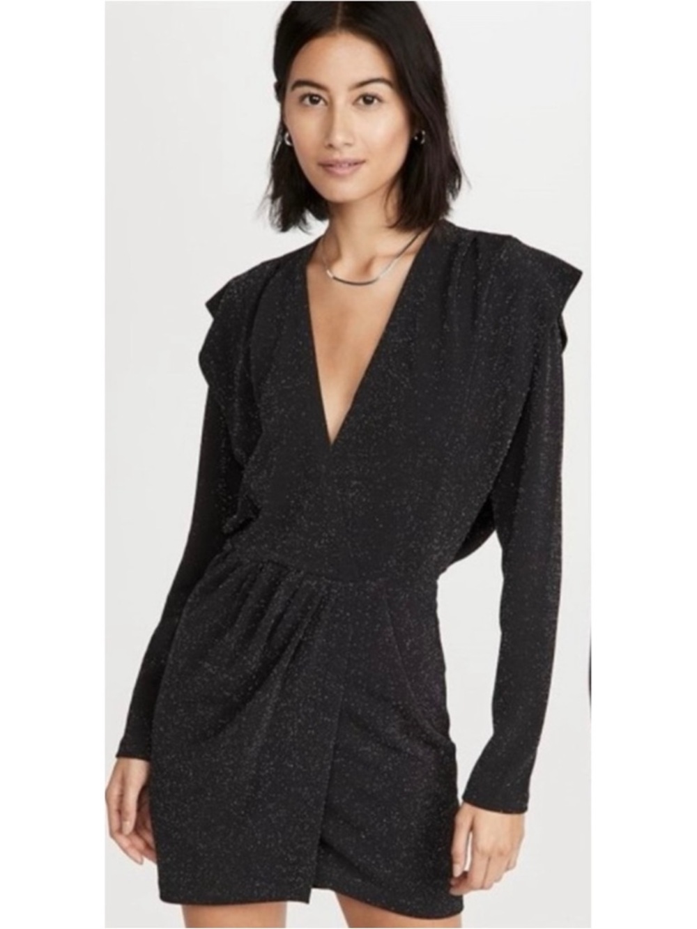 IRO | Nahilda Dress in Full Black and Silver Long Sleeve Dress Sz. 32 or a XXS